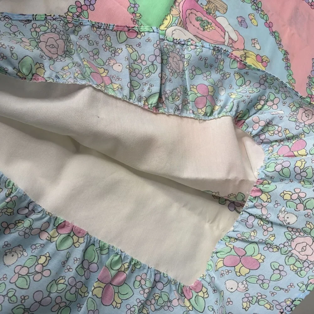 Vintage Precious Moments Pillow Case Goose Springmaid Ruffle Standard